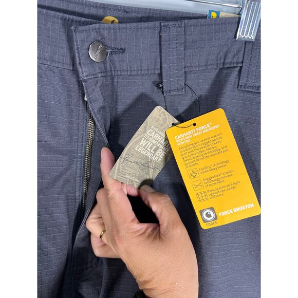 Carhartt Men's Force Broxton Gray Cargo Short 11 Inch 103543 Relaxed Fit Sz 44 - Picture 3 of 11